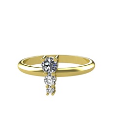 Madga Yüzük - Pırlanta, swarovski ve beyaz zirkon 8 ayar altın yüzük (0.18 karat) #dhxwy8