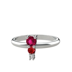 Madga Yüzük - Rodolit garnet, garnet ve swarovski 925 ayar gümüş yüzük #fheau5