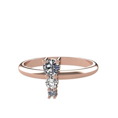 Madga Yüzük - Pırlanta ve swarovski 8 ayar rose altın yüzük (0.216 karat) #jztl3s