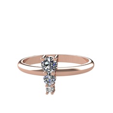 Madga Yüzük - Pırlanta ve swarovski 18 ayar rose altın yüzük (0.29 karat) #lhj3d4