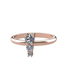 Madga Yüzük - Pırlanta 925 ayar rose altın kaplama gümüş yüzük (0.326 karat) #m4owyf