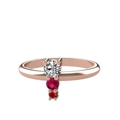 Madga Yüzük - Swarovski, rodolit garnet ve garnet 18 ayar rose altın yüzük #rb57g0