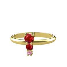 Madga Yüzük - Garnet ve pembe kuvars 8 ayar altın yüzük #uaod4u