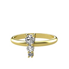 Madga Yüzük - Swarovski ve pırlanta 18 ayar altın yüzük (0.036 karat) #vucugz