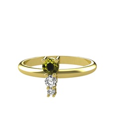 Peridot ve swarovski 18 ayar altın yüzük