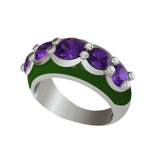 Aura Yüzük - Ametist 925 ayar gümüş yüzük (Yeşil mineli) #1cjkkdc