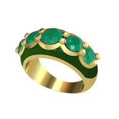 Aura Yüzük - Kök zümrüt 18 ayar altın yüzük (Yeşil mineli) #1kqekxi
