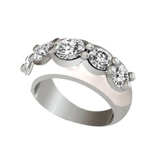 Aura Yüzük - Pırlanta ve swarovski 18 ayar beyaz altın yüzük (0.92 karat, beyaz mineli) #6ojy16