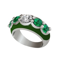 Aura Yüzük - Swarovski ve yeşil kuvars 925 ayar gümüş yüzük (Yeşil mineli) #jmdqn0