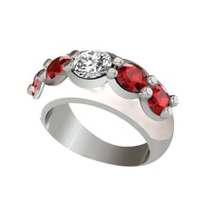 Aura Yüzük - Swarovski ve garnet 925 ayar gümüş yüzük (Beyaz mineli) #ye6gx0