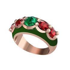 Aura Yüzük - Yeşil kuvars ve garnet 8 ayar rose altın yüzük (Yeşil mineli) #zaxyz9