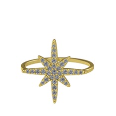 Kutup Yıldızı Yüzük - Pırlanta 925 ayar altın kaplama gümüş yüzük (0.352 karat) #17x9bgo