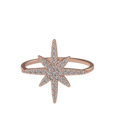 Kutup Yıldızı Yüzük - Swarovski 14 ayar rose altın yüzük #1p3y2ex