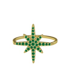 Kutup Yıldızı Yüzük - Yeşil kuvars 925 ayar altın kaplama gümüş yüzük #1tuccas