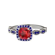 Minimal Tate Yüzük - Garnet ve lab safir 925 ayar gümüş yüzük #1luxq1z
