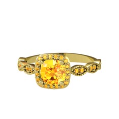 Minimal Tate Yüzük - Sitrin 14 ayar altın yüzük #641zvr