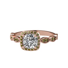 Minimal Tate Yüzük - Swarovski ve peridot 8 ayar rose altın yüzük #dharnh