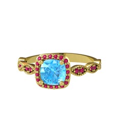 Minimal Tate Yüzük - Akuamarin ve rodolit garnet 925 ayar altın kaplama gümüş yüzük #jer37k