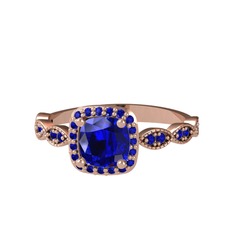 Minimal Tate Yüzük - Lab safir 18 ayar rose altın yüzük #k7kwkm