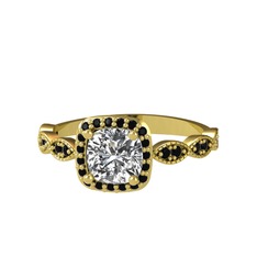 Minimal Tate Yüzük - Swarovski ve siyah zirkon 925 ayar altın kaplama gümüş yüzük #uoctab