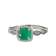 Minimal Tate Yüzük - Kök zümrüt ve swarovski 925 ayar gümüş yüzük #uozk23