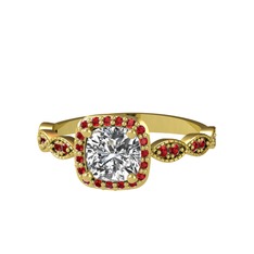 Minimal Tate Yüzük - Swarovski ve garnet 18 ayar altın yüzük #ymynqq