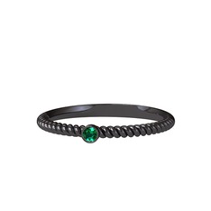 Minimal Burgu Yüzük - Yeşil kuvars 925 ayar siyah rodyum kaplama gümüş yüzük #118jbel