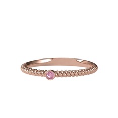 Pembe kuvars 925 ayar rose altın kaplama gümüş yüzük