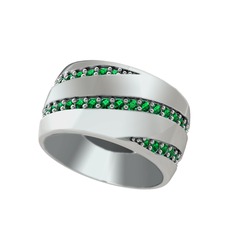 Norya Tamtur Alyans - Yeşil kuvars 925 ayar gümüş yüzük #1usrg5m