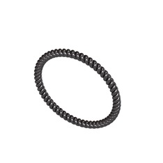 Minimal Burgu Alyans - 925 ayar siyah rodyum kaplama gümüş yüzük #n370va