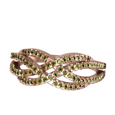 Peridot 8 ayar rose altın yüzük