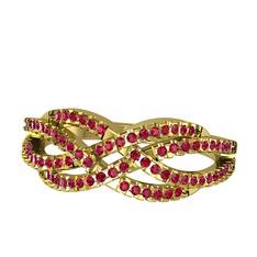 Rodolit garnet 14 ayar altın yüzük