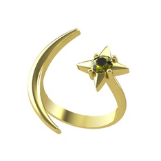 Ay Yıldız Yüzük - Peridot 925 ayar altın kaplama gümüş yüzük #1k0dkxy