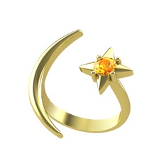 Ay Yıldız Yüzük - Sitrin 14 ayar altın yüzük #ymee9u