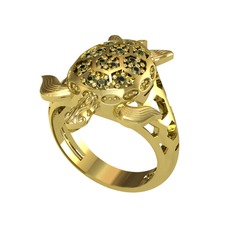 Eshe Kaplumbağa Yüzük - Peridot 925 ayar altın kaplama gümüş yüzük #8owegc