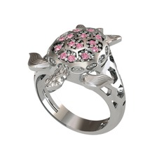 Pembe kuvars 925 ayar gümüş yüzük
