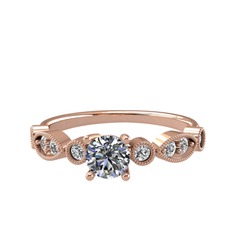 Minimal Meria Yüzük - Pırlanta ve swarovski 8 ayar rose altın yüzük (0.5 karat) #18kf79i
