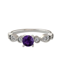 Ametist ve swarovski 925 ayar gümüş yüzük