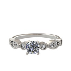 Minimal Meria Yüzük - Pırlanta ve swarovski 925 ayar gümüş yüzük (0.5 karat) #1cw02cs