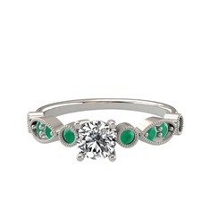 Minimal Meria Yüzük - Swarovski ve kök zümrüt 925 ayar gümüş yüzük #1jfk3em