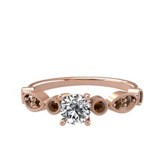 Minimal Meria Yüzük - Swarovski ve dumanlı kuvars 925 ayar rose altın kaplama gümüş yüzük #1l5rm8q