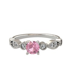 Pembe kuvars ve swarovski 925 ayar gümüş yüzük