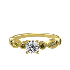 Swarovski ve peridot 18 ayar altın yüzük