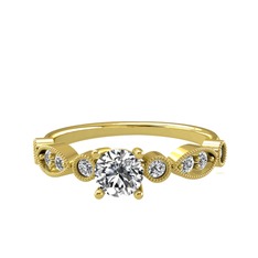 Minimal Meria Yüzük - Swarovski 8 ayar altın yüzük #817b83