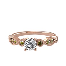 Minimal Meria Yüzük - Swarovski ve peridot 18 ayar rose altın yüzük #crk0ch