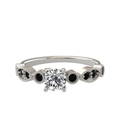 Minimal Meria Yüzük - Beyaz zirkon ve siyah zirkon 925 ayar gümüş yüzük #hdmimc