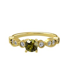 Minimal Meria Yüzük - Peridot ve swarovski 14 ayar altın yüzük #htq9h1