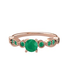 Minimal Meria Yüzük - Kök zümrüt 18 ayar rose altın yüzük #kfe1y6