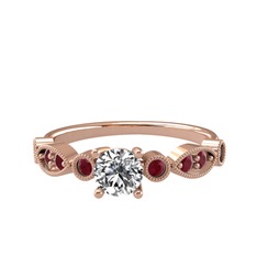 Minimal Meria Yüzük - Swarovski ve kök yakut 8 ayar rose altın yüzük #uofjcs