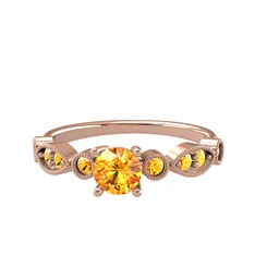 Minimal Meria Yüzük - Sitrin 18 ayar rose altın yüzük #uy8dkj